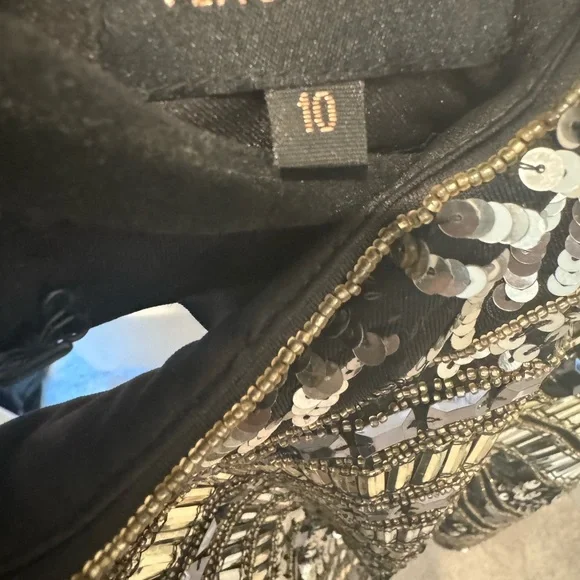 Peace + Love Black High Neck Embellished Bodycon Dress - Picture 11 of 16